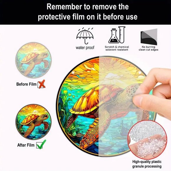 Suncatcher Sea Turtle Tortoise Hanging Chain Beach Ocean Tropical Reef Window - Picture 3 of 4